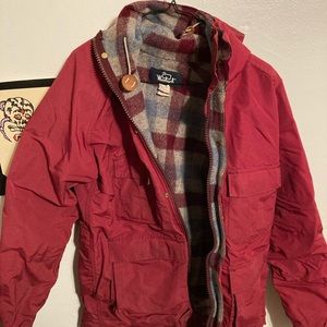 Red woolrich flannel lined outdoor jacket